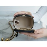 𝗖𝗛𝗔𝗡𝗘𝗟✦Metal Ball Series 𝒎𝒊𝒏𝒊𝒊 Box Bag Black