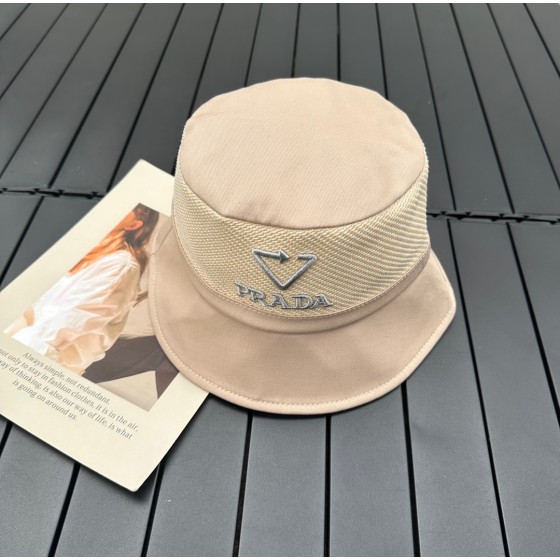 prada classic triangle bucket hat