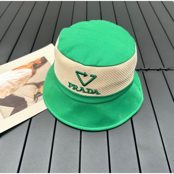 prada classic triangle bucket hat