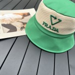 prada classic triangle bucket hat