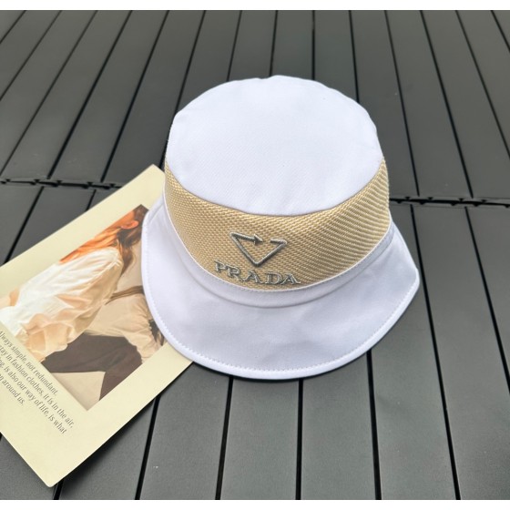 prada classic triangle bucket hat