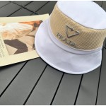 prada classic triangle bucket hat