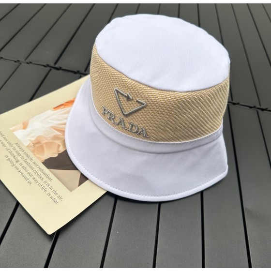 prada classic triangle bucket hat