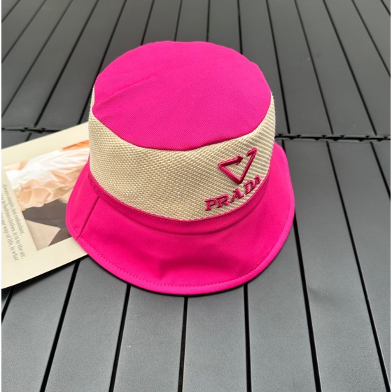 prada classic triangle bucket hat