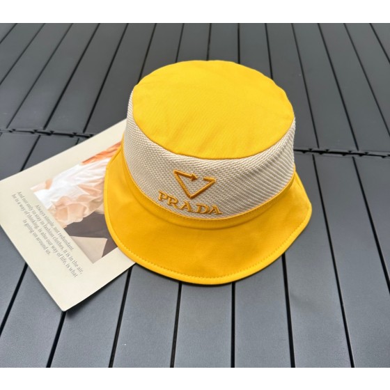 prada classic triangle bucket hat