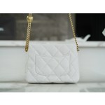 𝗖𝗛𝗔𝗡𝗘𝗟✦ 23P Spring Summer New Love Adjustable Buckle HoBo Bag White