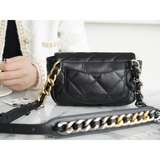 𝗖𝗛𝗔𝗡𝗘𝗟 ❶❾ 𝗕𝗔𝗚 Classic Black ❥ Fanny pack
