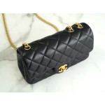 𝗖𝗛𝗔𝗡𝗘𝗟✦ 𝗖𝗹𝗮𝘀𝘀𝗶𝗰 𝗙𝗹𝗮𝗽 23S Spring/Summer New Camellia 𝐂𝐅 Large 𝐦𝐢𝐧𝐢 Black