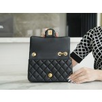 𝗖𝗛𝗔𝗡𝗘𝗟✦ 𝗖𝗹𝗮𝘀𝘀𝗶𝗰 𝗙𝗹𝗮𝗽 23S Spring/Summer New Camellia 𝐂𝐅 Large 𝐦𝐢𝐧𝐢 Black