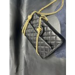 𝗖𝗛𝗔𝗡𝗘𝗟✦ 𝗖𝗹𝗮𝘀𝘀𝗶𝗰 𝗙𝗹𝗮𝗽 23S Camellia Adjustable Buckle CF Small Black Gold