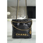 𝗖𝗛𝗔𝗡𝗘𝗟✦ 23s Spring/Summer New 22Mini bag Original Leather Black Gold