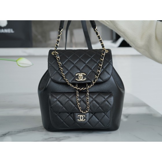 𝗖𝗛𝗔𝗘𝗡𝗟✦23c New 𝐃𝐮𝐦𝐚 Shoulder Bag Black Large