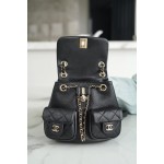 𝗖𝗛𝗔𝗡𝗘𝗟 23P New Duma Double Shoulder Cowhide Mini Black