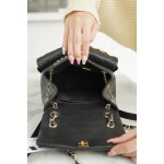 𝗖𝗛𝗔𝗡𝗘𝗟 23P New Duma Double Shoulder Cowhide Large Black