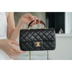 𝗖𝗛𝗔𝗡𝗘𝗟 𝗖𝗹𝗮𝘀𝘀𝗶𝗰 𝗙𝗹𝗮𝗽 2021 𝗦𝘀 Spring/Summer New Handle ℂ𝔽 𝑀𝑖𝑛𝑖✦ Black