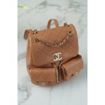 𝗖𝗛𝗔𝗡𝗘𝗟 23P New Duma Double Shoulder Cowhide Large Caramel