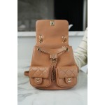 𝗖𝗛𝗔𝗡𝗘𝗟 23P New Duma Double Shoulder Cowhide Large Caramel