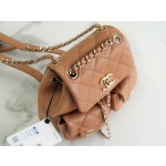 𝗖𝗛𝗔𝗡𝗘𝗟 23P New Duma Double Shoulder Cowhide Mini Caramel