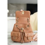 𝗖𝗛𝗔𝗡𝗘𝗟 23P New Duma Double Shoulder Cowhide Mini Caramel