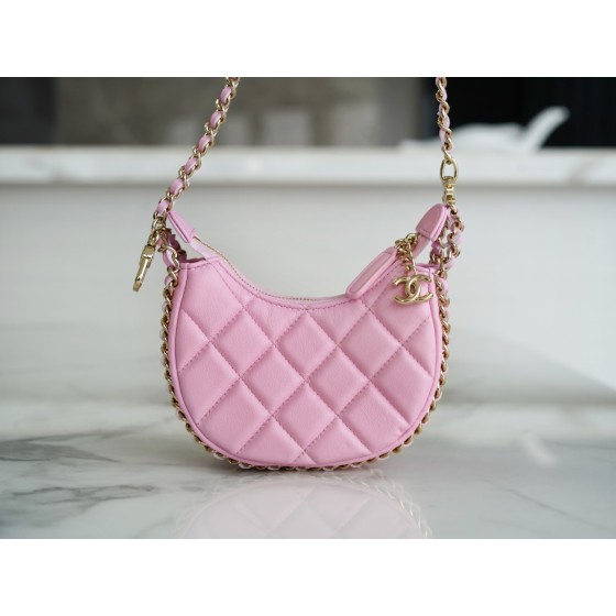 𝗖𝗛𝗔𝗡𝗘𝗟 23p moon/moon bag small pink