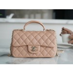 𝗖𝗛𝗔𝗡𝗘𝗟 𝗖𝗹𝗮𝘀𝘀𝗶𝗰 𝗙𝗹𝗮𝗽 2021 𝗦𝘀 Spring/Summer New Handle ℂ𝔽 𝕄𝕚𝕟𝕚 Milk Tea Apricot Light Gold