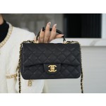 𝗖𝗛𝗔𝗡𝗘𝗟 𝗖𝗹𝗮𝘀𝘀𝗶𝗰 𝗙𝗹𝗮𝗽 2021 𝗦𝘀 Spring/Summer New Handle 𝐂𝐅 𝐦𝐢𝐧𝐢耀夜黑