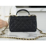 𝗖𝗛𝗔𝗡𝗘𝗟 𝗖𝗹𝗮𝘀𝘀𝗶𝗰 𝗙𝗹𝗮𝗽 2021 𝗦𝘀 Spring/Summer New Handle 𝐂𝐅 𝐦𝐢𝐧𝐢耀夜黑