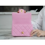 𝗖𝗛𝗔𝗡𝗘𝗟✦𝗖𝗹𝗮 𝘀𝘀𝗶𝗰 𝗙𝗹𝗮𝗽 𝗙𝗹𝗮𝗽 23P Spring/Summer New Love Adjustment Buckle Small Pink