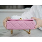 𝗖𝗛𝗔𝗡𝗘𝗟✦𝗖𝗹𝗮 𝘀𝘀𝗶𝗰 𝗙𝗹𝗮𝗽 𝗙𝗹𝗮𝗽 23P Spring/Summer New Love Adjustment Buckle Small Pink