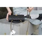 𝗖𝗛𝗔𝗡𝗘𝗟✦𝗖𝗹𝗮𝘀𝘀𝗶𝗰 𝗙𝗹𝗮𝗽 2021 𝗦𝘀 Spring/Summer New Handleℂ𝔽 𝕄𝕚𝕟𝕚 Black Gold