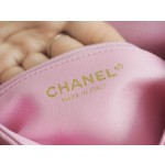 𝗖𝗛𝗔𝗡𝗘𝗟✦𝗖𝗹𝗮𝘀𝘀𝗶𝗰 𝗙𝗹𝗮𝗽23P Spring and Summer New Love Adjustment Buckle Square Fatty Pink