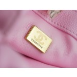 𝗖𝗛𝗔𝗡𝗘𝗟✦𝗖𝗹𝗮𝘀𝘀𝗶𝗰 𝗙𝗹𝗮𝗽23P Spring and Summer New Love Adjustment Buckle Square Fatty Pink