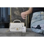 𝗖𝗛𝗔𝗡𝗘𝗟✦𝗖𝗹𝗮𝘀𝘀𝗶𝗰 𝗙𝗹𝗮𝗽2021 𝗦𝘀 Spring/Summer New Handleℂ𝔽 𝕄𝕚𝕟𝕚 Fairy White