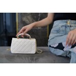 𝗖𝗛𝗔𝗡𝗘𝗟✦𝗖𝗹𝗮𝘀𝘀𝗶𝗰 𝗙𝗹𝗮𝗽2021 𝗦𝘀 Spring/Summer New Handleℂ𝔽 𝕄𝕚𝕟𝕚 Fairy White