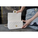 𝗖𝗛𝗔𝗡𝗘𝗟✦𝗖𝗹𝗮𝘀𝘀𝗶𝗰 𝗙𝗹𝗮𝗽2021 𝗦𝘀 Spring/Summer New Handleℂ𝔽 𝕄𝕚𝕟𝕚 Fairy White