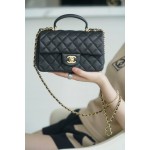 𝗖𝗛𝗔𝗡𝗘𝗟✦𝗖𝗹𝗮𝘀𝘀𝗶𝗰 𝗙𝗹𝗮𝗽2021 𝗦𝘀 spring and summer new handleℂ𝔽 𝕄𝕚𝕟𝕚 black