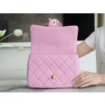 𝗖𝗛𝗔𝗡𝗘𝗟✦𝗖𝗹𝗮𝘀𝘀𝗶𝗰 𝗙𝗹𝗮𝗽 23P Spring/Summer New Love Heart Adjustable Buckle Large Pink