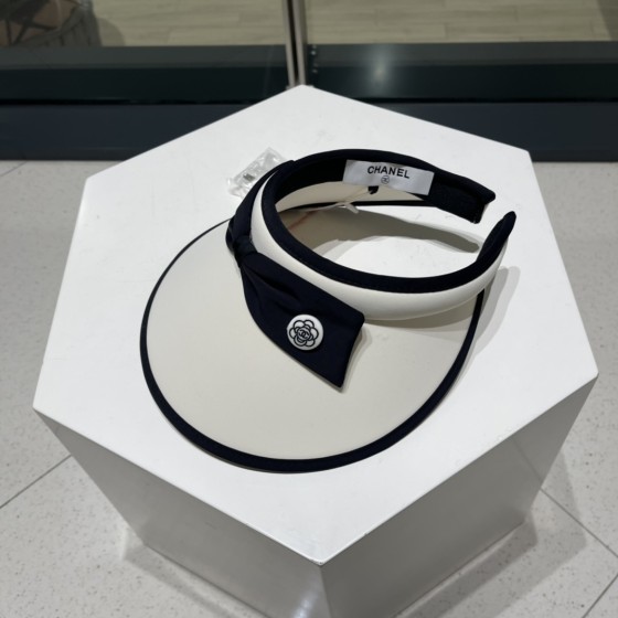 Chanel Bow Hat Empty Top Sun Protection UV Sun Shade Cap