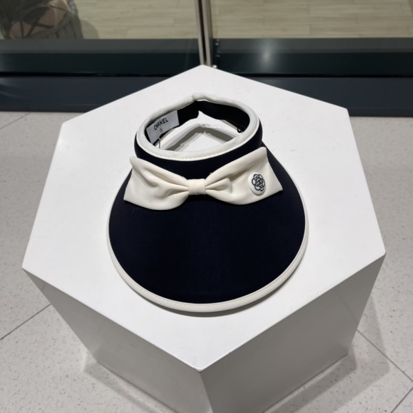 Chanel Bow Hat Empty Top Sun Protection UV Sun Shade Cap