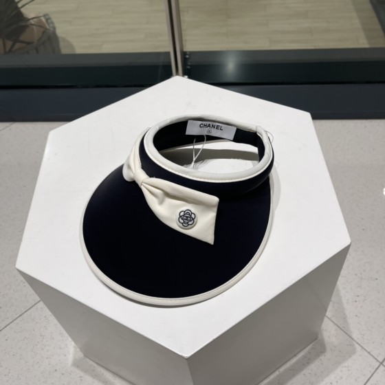 Chanel Bow Hat Empty Top Sun Protection UV Sun Shade Cap