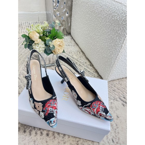 𝐉'𝐀𝐝𝐢𝐨𝐫 ｜𝟐𝟎𝟐𝟑𝐒𝐒/𝐧𝐞𝐰 Printed embroidered high heels