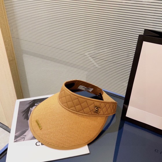 CHANEL sun visor empty top hat