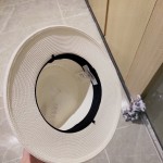 CHANEL big belt braided straw hat