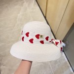 CHANEL Love Ribbon All-match Pot Hat Straw Hat