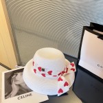 CHANEL Love Ribbon All-match Pot Hat Straw Hat