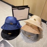 Chanel organza lace bowl hat straw hat