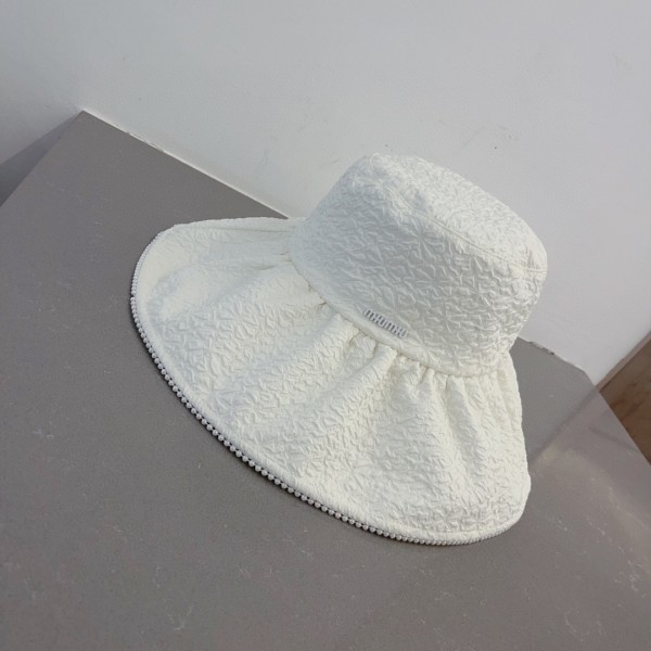 MIU MIU ruffled cloth hat, sun visor