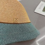 LOEWE color block straw hat, sun hat, foldable
