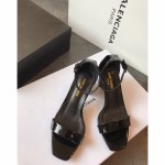 【Saint Laurene Saint Laurent】 YSL summer model thick heeled sandals with 6.5cm high