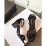 【Saint Laurene Saint Laurent】 YSL summer model thick heeled sandals with 6.5cm high